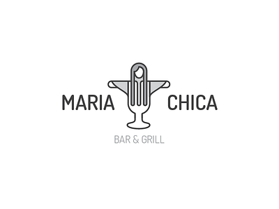 Maria Chica - Bar & Grill Restaurant @andrepicarra bar branding character christ fork glass grill jesus logo restaurant