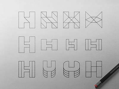 H Tech Logo Exploration II @andrepicarra branding h h logo identity letter lettermark logo logo design pencil sketches