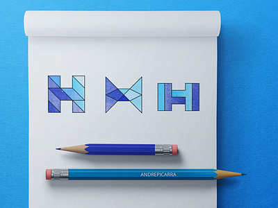 H Logo Final Choices @andrepicarra branding coloring h h logo identity letter lettermark logo logo design monogram pencil