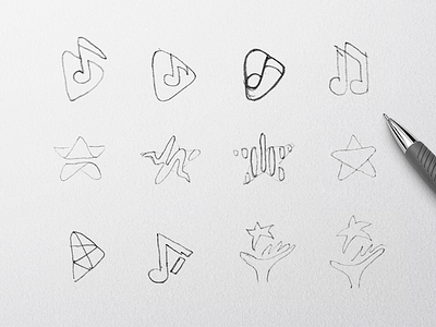 Music Event Logo Exploration @andrepicarra branding drawing event identity logo logo design music note sketches star