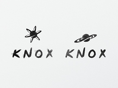KNOX ™ Logo Explorations @andrepicarra black branding earth hand drawn handmade identity logo mark planet rings rough stars universe