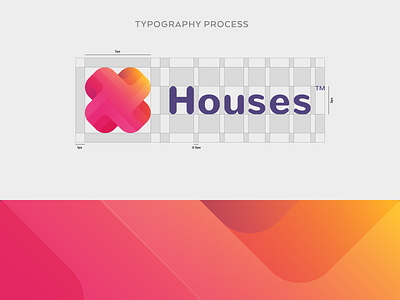 X Houses @ Typography Design Process 3d @andrepicarra branding design font gradient houses identity logo mark nunito orange pink typography x logo yellow