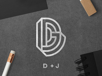 DJ Logo Initials @andrepicarra branding icon identity initials letter lines logo mark minimal monogram