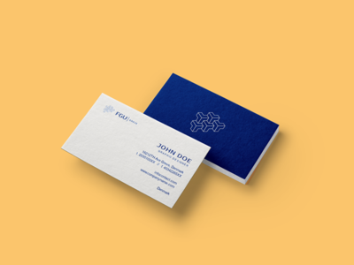 FGU mock business card for FGU logo brand and identity stationary design graphic design business card logo design branding