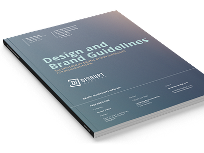 Disrupt Digital Brand Guidelines book bookdesign brand and identity brandguide branding brochure design designforprint graphic design print design