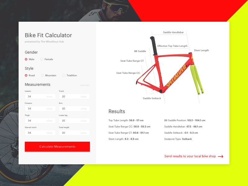 Bike Fit Calculator By Ryan Hulseberg On Dribbble