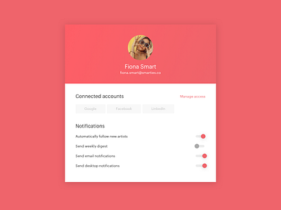 Daily UI 007, User Settings daily ui dailyui profile settings ui user interface user settings ux