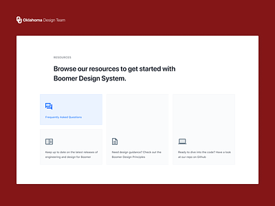 Design System Resources clean design system education figma help knowledge landing minimal react resources support ui white