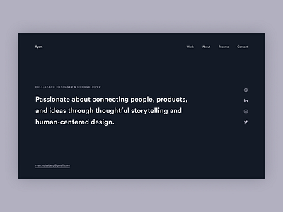 2020 Personal Site Update 🥳 clean dark design system figma homepage landing page minimal minimalist personal personal site portfolio product design typography ui ux website white whitespace