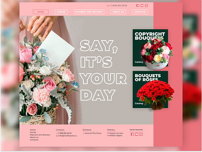 flower shop design illustration landing minimal ui ux web website