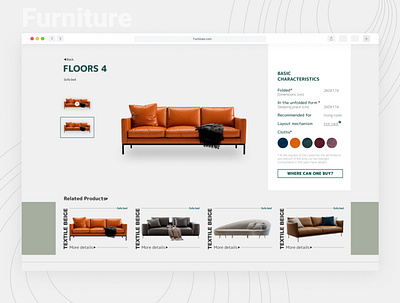 Furniture design shop shopping cart sofa ui ux web website