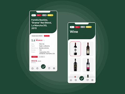 Wine app business dailyui design flat minimal ui userinterface ux vector