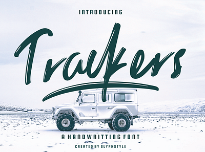 Trackers Handwritten Font apparel design branding brush lettering brushes calligraphy handlettering handwritten script font script lettering swashes texture brushes textured textured font typography