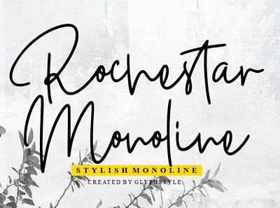 Rochestar Stylish Monoline brand feminine identity illustration letters line logo logotype luxury monogram monoline name