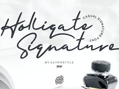 Holligate Signature branding calligraphy font design handlettering script font signature signature font typography