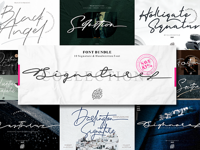 Signature Collection Font Bundle branding bundle bundlefont calligraphy discount font bundle signaturefont typography