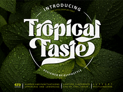 Tropical Taste Plant Theme calligraphy handlettering script lettering tropical typography