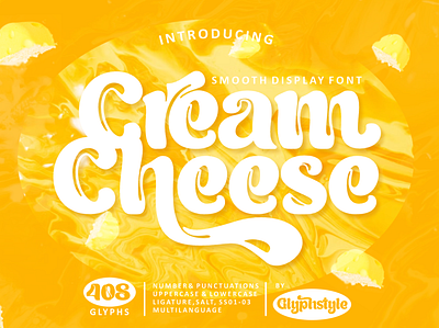 Cream Cheese Display branding calligraphy font design handlettering logo script lettering smooth typography