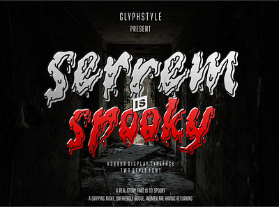 serrem - a spooky two style font blood book branding cover creepy film font design halloween horror illustration invitation logo magazine quotes scary spooky twostyle typography