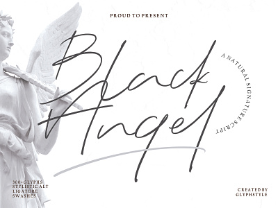 Black Angel - a Natural Signature Script branding calligraphy elegant fonts font design handlettering logo luxury design luxury logo magazine design quotes script lettering signature font typography