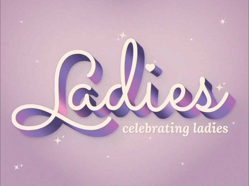 Ladies Celebrating Ladies animation design digital gif gif animated gradient graphic design illustration parks and rec parks and recreation sparkles typography vector