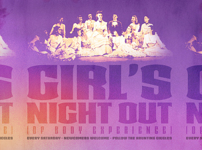 Girl's Night Out (Of Body Experience) branding design gradient graphic design halloween typography
