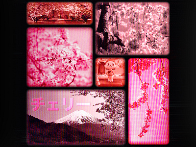 Sakura TV acnh cherry blossoms design gradient graphic design japan japanese pink retro sakura tv typography vintage