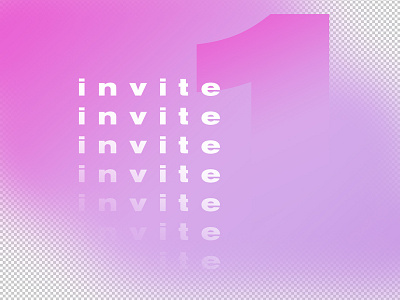 One Dribbble Invitation design draft dribbble dribbble invitation dribbble invite gradient invitation invite typography