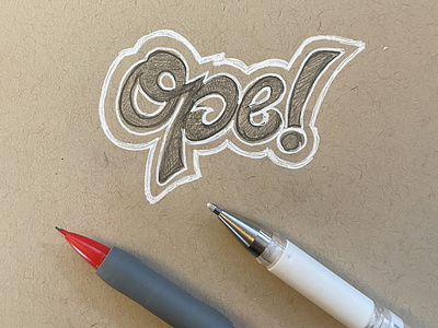 Ope! cursive hand lettering illustration lettering script type wordmark