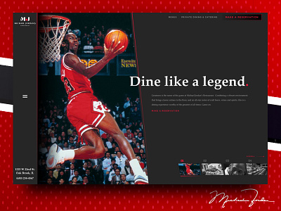 Michael Jordan's Restaurant clean dark michael jordan restaurant ui website
