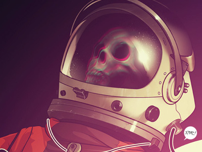 Dead Astronaut astronaut helmet skull space stars