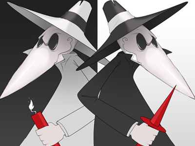 Spy VS Spy black dynamite hats knife mad spy white