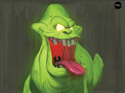Slimer 80s ghost ghostbusters green slimer tongue