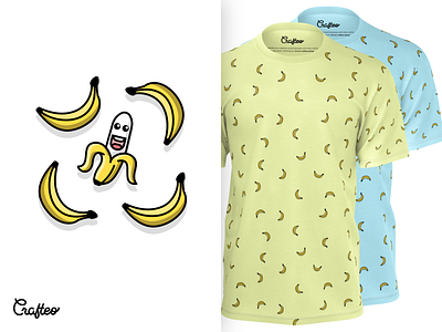 Mens Tshirt With Bananas Pattern