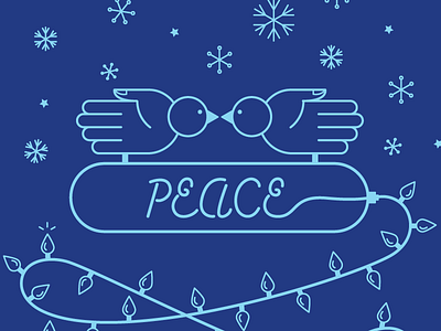 Holiday Card christmas lights dove hand holiday card illustration peace snowflake