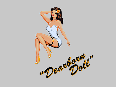 Dearborn Doll girl illustration pinup retro
