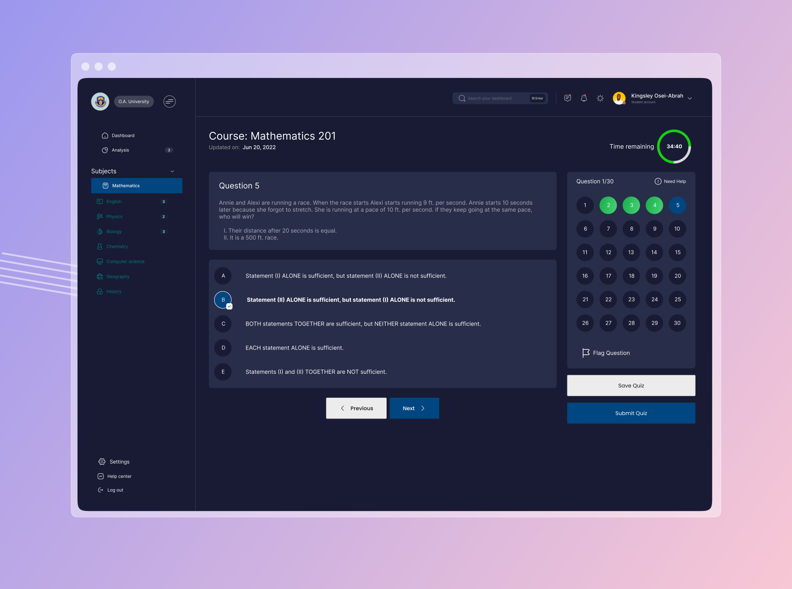 Course Based Test UI Design By James Adeshina On Dribbble Course Based Test UI Design By James Adeshina On Dribbble