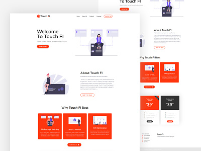 Touch FI Website Design branding design elementor elementor-pro illustration ui ux web design website design wordpress design