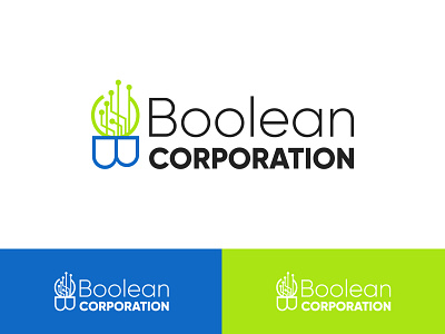 Boolean Corp Logo Design brand identity branding design icon illustration logo logo design typography vector