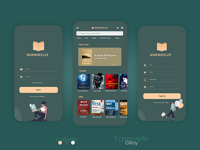 BookWheeler - A Book Selling App application ui book branding clean creative creative design design dribbble illustration interface minimal typography ui uidesign uiux ux ux design ux research