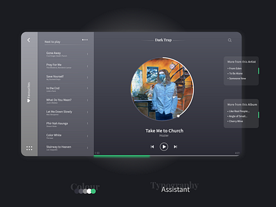 Dark Trap - Music Player UI app black clean creative dark design minimal modern music music player ui uiux ux white