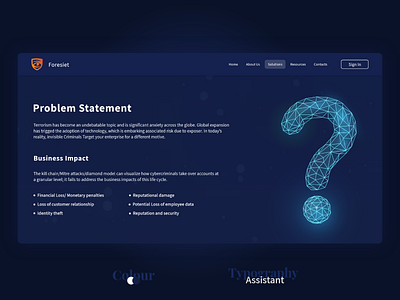 Problem Statement Page Design branding clean creative dark design interaction minimal question simple simple design solution ui uidesign uiux ux webpage website website concept website design