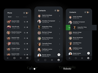 Contact App Design application clean creative dailyui dark dark ui design search simple ui ui design ux