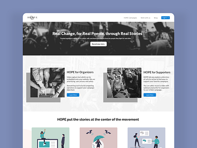 Hope | Landing Page Design adobexd blackandwhite clean creative dailyui design homepage hope illustration minimal simple ui ui design uidesign uiux ux website