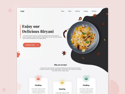 Food Website | Concept Design clean creative dailyui design figma food homepage minimal simple ui ux website