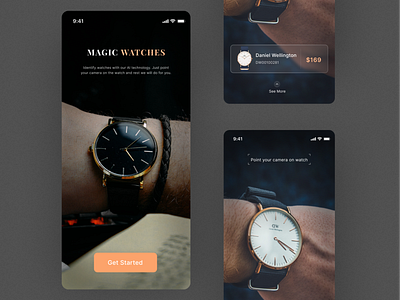 Magic Watches | AI Concept ai app design camera clean ui concept dailyui ecommerce minimal mobile app popular scan ui ui design uidesign uiux watch watches wrist watch wristwatch