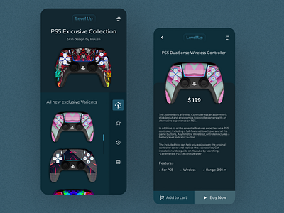 Level Up | Gaming Store aftereffects app design clean clean design creative dailyui dark dark theme ui gaming gaming app interaction interaction animation minimal minimal design playstation simple ui ui design uidesign ux