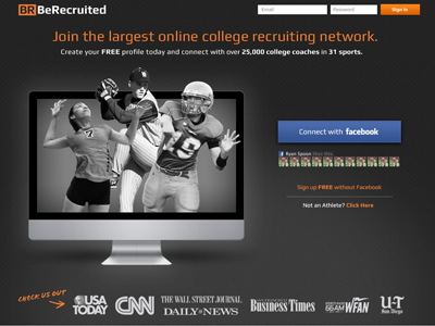 BeRecruited Homepage berecruited connect homepage sports