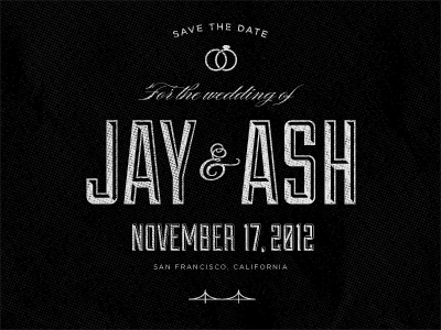 Save the Date francisco invitation san save the date type typography wedding