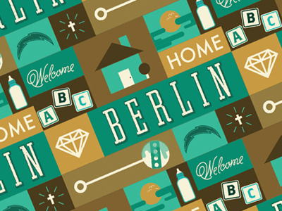 Welcome Home Berlin baby grid home pattern type welcome